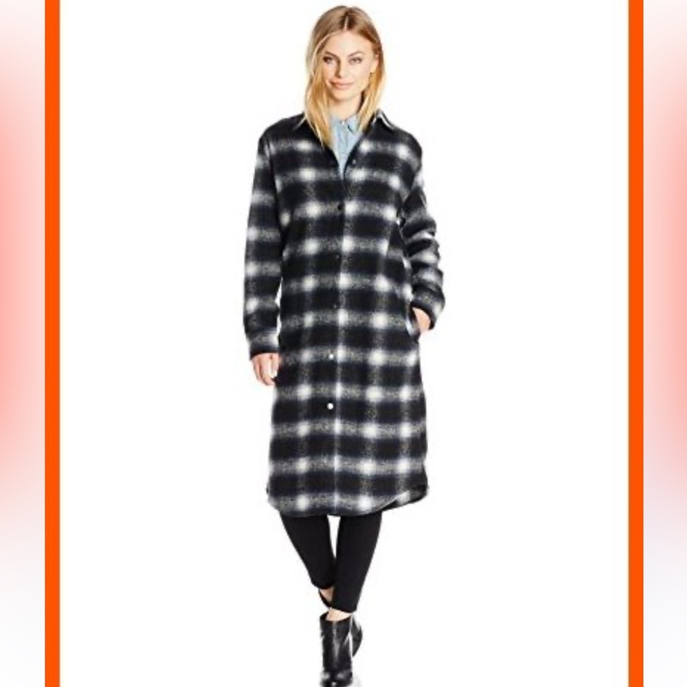 BB Dakota Women’s Plaid Flannel Snap Button Shirt Dress Size XSmall Oversized
